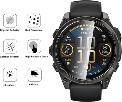 Natbook Screen Porector accessory for Garmin Fenix 8 47mm watch, protective screen cover and accessory for smartwatch.