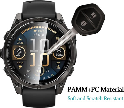 Natbook Screen Porector for Fenix 8 47mm watch, accessory protecting screen from scratches and dust.