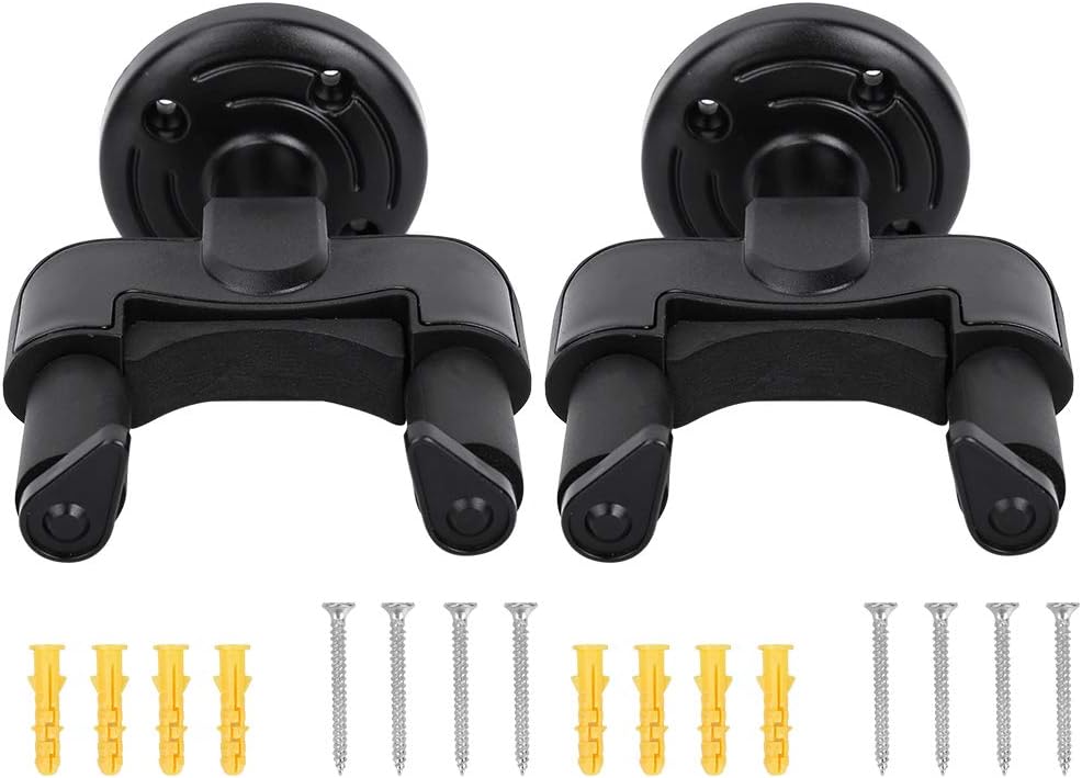 VOT Certified guitar wall mount holding a guitar securely on a wall, made of sturdy material with adjustable hooks for various guitar sizes.