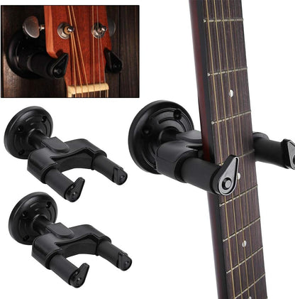 VOT Certified guitar wall mount holder securely displaying an electric guitar on a wall, made of durable metal with adjustable support arms.