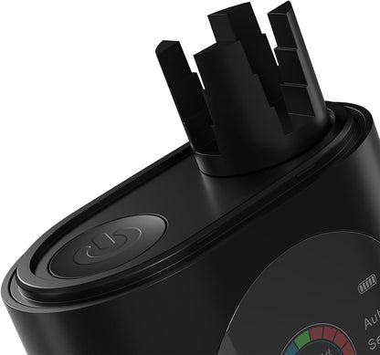 Enya Smart Automatic Guitar Tuner in black, compact digital device with display for precise tuning of electric and acoustic guitars.