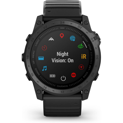Garmin Tactix 7 GPS smartwatch with rugged design, digital display, and tactical features for outdoor and fitness activities.