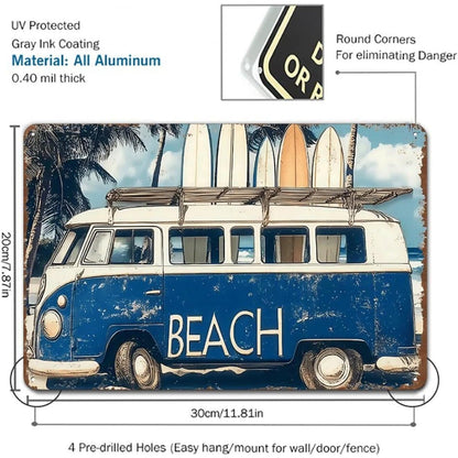 Beach Van Tin Sign