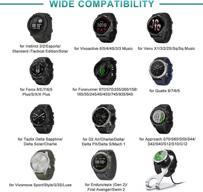 VOT Certified watch charger stand accessory with sleek design, holding and charging compatible smart watches.