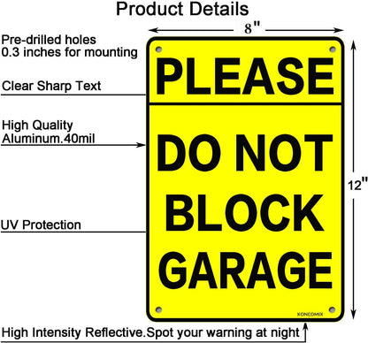 VOT Certified Do Not Block Garage tin sign with vintage style and bold lettering, suitable for garage or workshop decor.