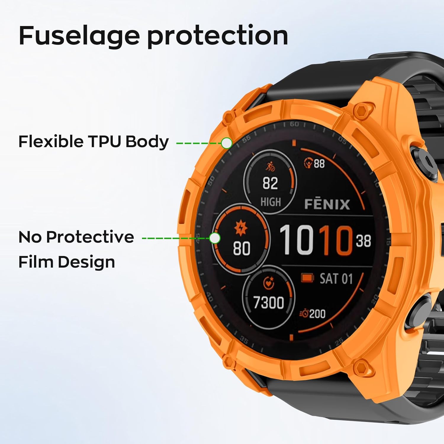 MySkin Fenix/Epix 47mm watch case accessory, durable protective cover for smartwatch with sleek design.