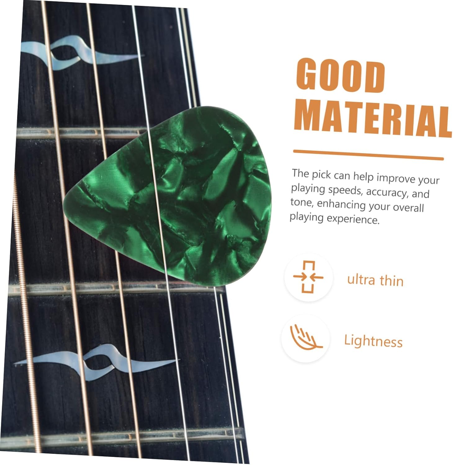 Set of 150 VOT Certified guitar picks in various sizes and colors, perfect for electric and acoustic guitar playing.