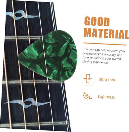 Set of 150 VOT Certified guitar picks in various sizes and colors, perfect for electric and acoustic guitar playing.