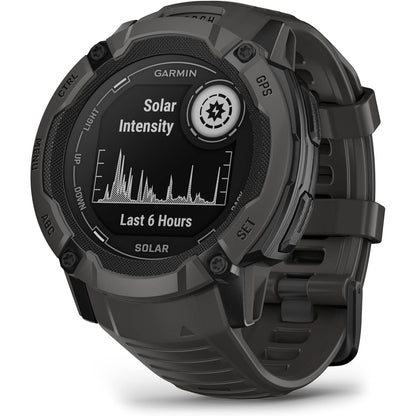 Garmin Instinct® 2X Solar GPS smartwatch with rugged design and solar charging capabilities, shown in a square format.