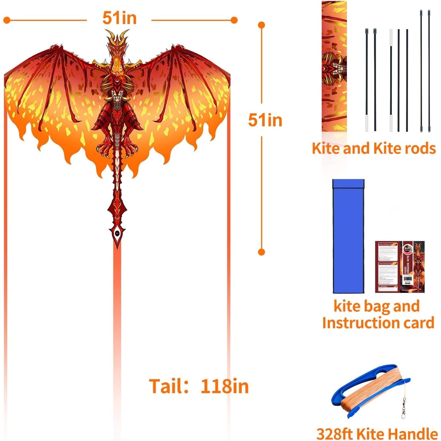 Fiery Dragon Kite