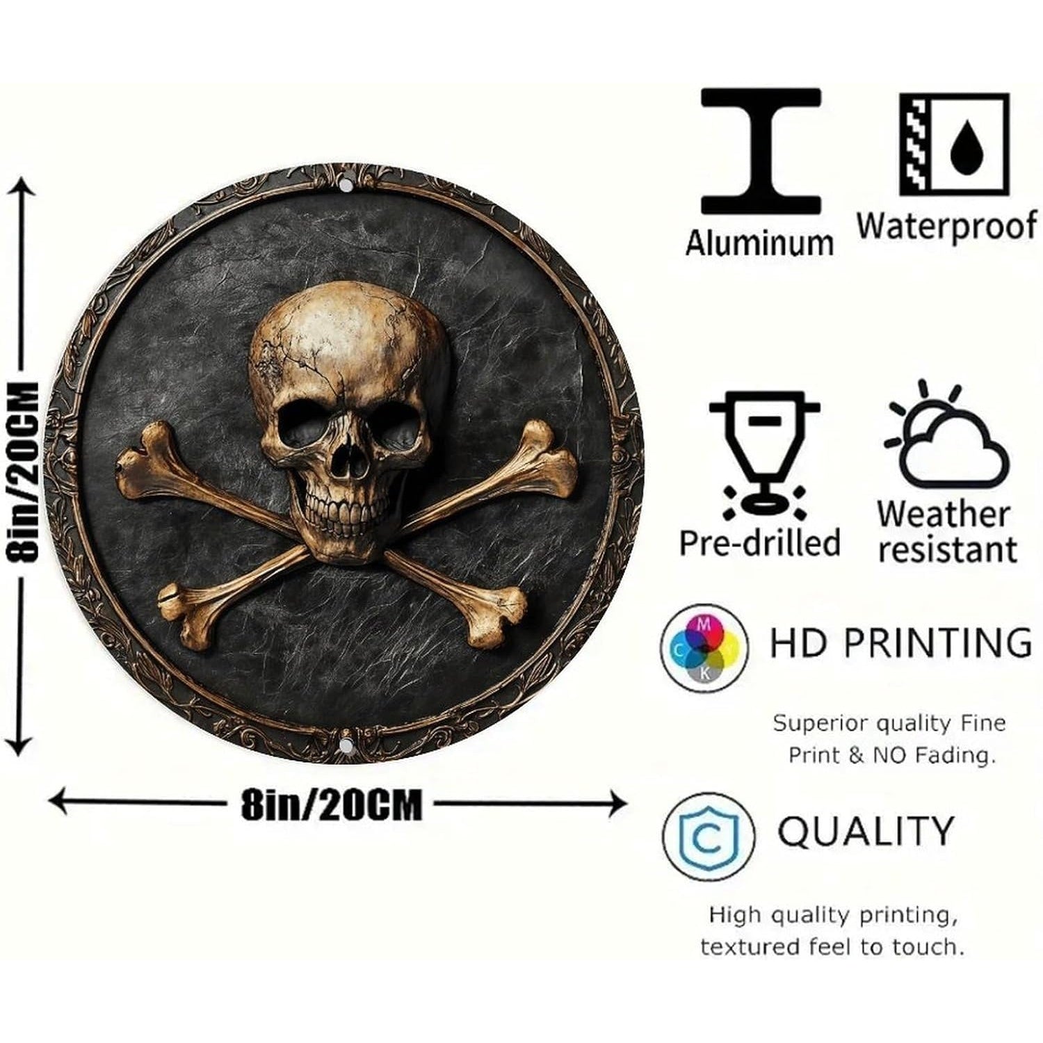 Skull Crossbones Tin Sign