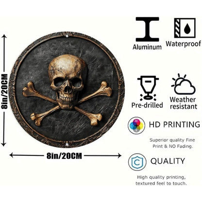 Skull Crossbones Tin Sign