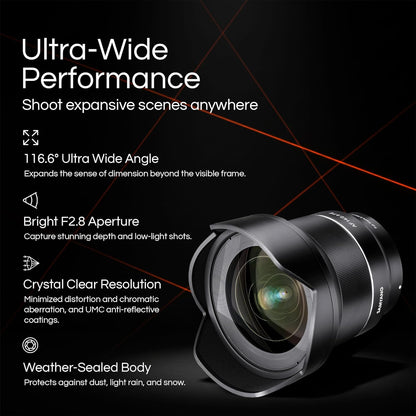 Lens for Sony, E-Mount, 14mm F2.8