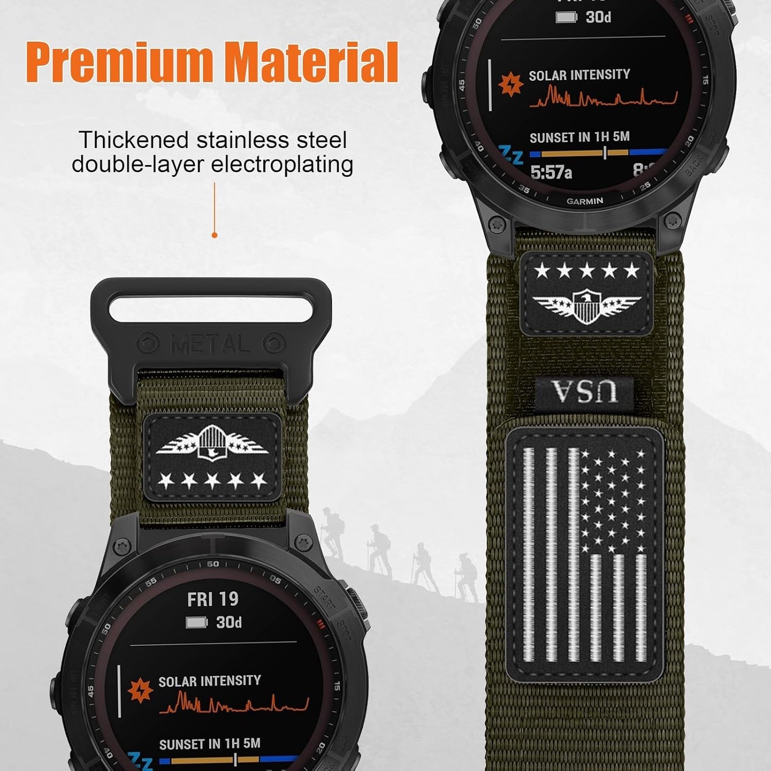 Rugged Nylon Band for Garmin - 20mm