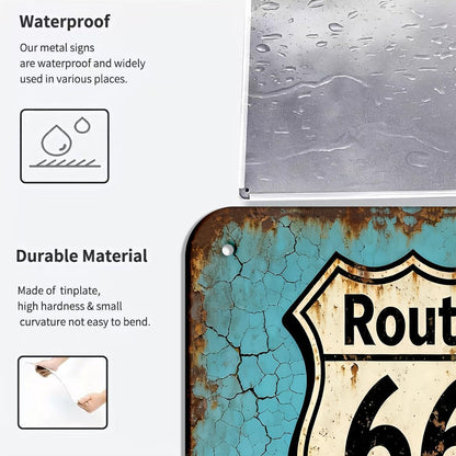 Vintage Route 66 Diner tin sign by VOT Certified, featuring retro roadside diner imagery and classic Americana design.