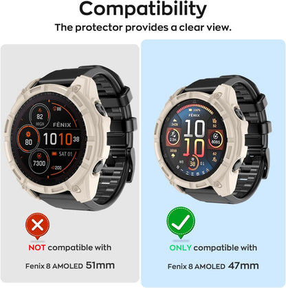 MySkin Fenix/Epix 47mm watch case accessory in black, protective cover for smartwatch with sleek design.