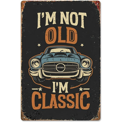 VOT Certified classic tin sign with vintage design, featuring bold graphics on a durable metal surface for wall decor.