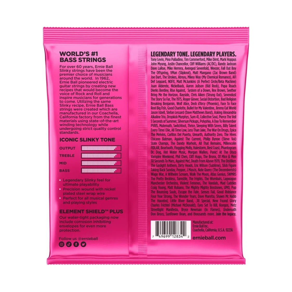 Super Slinky Nickel Wound Bass Guitar Strings, 45-100 Gauge