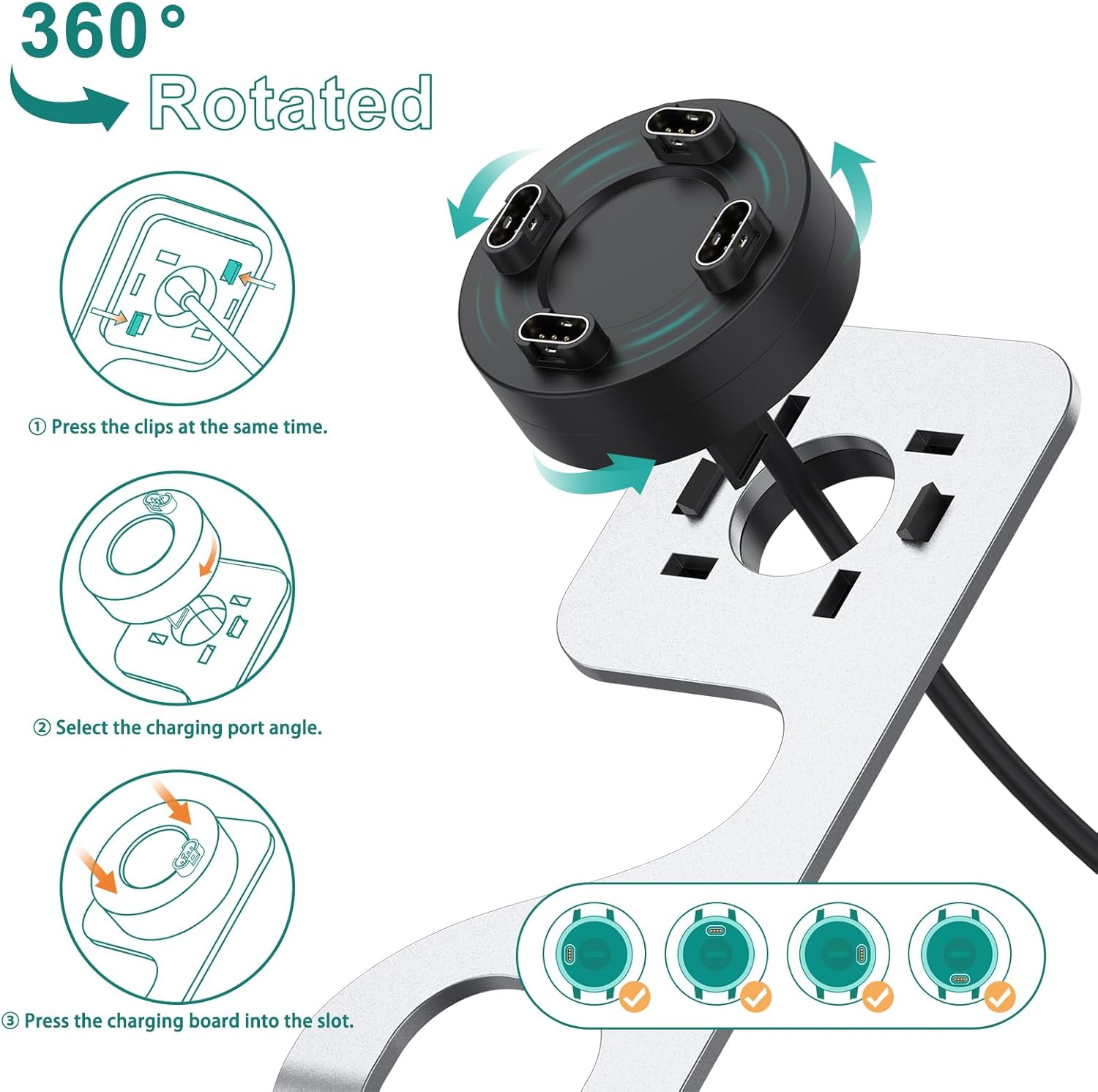 VOT Certified accessories watch charger stand with sleek design, compatible with various watch brands, for easy charging and display.