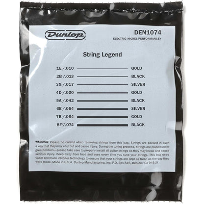 Nickel Wound Electric Guitar Strings, 10-74, 8 Strings