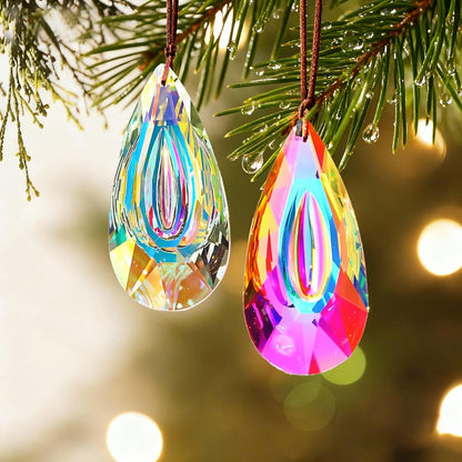 VOT Certified crystal prism sun catcher, 3.5-inch diameter, hanging decorative glass suncatcher with rainbow reflections