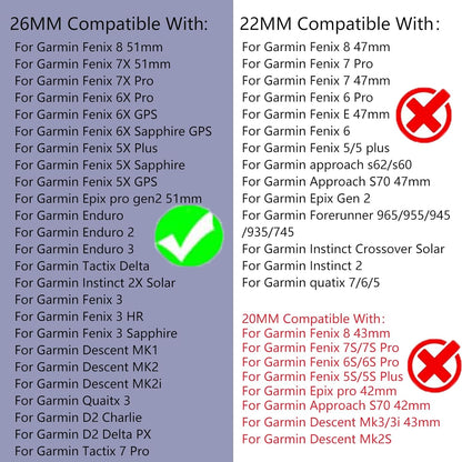Rugged Nylon Band for Garmin - QuckFit 22mm