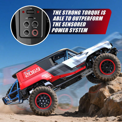 MJX HyperGo Ford Bronco R Brushless 1:12 RC crawler with detailed exterior and rugged tires for off-road fun.