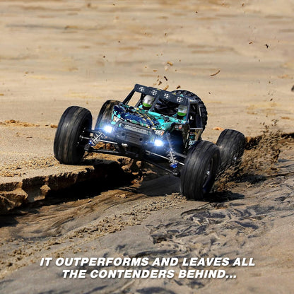 Haiboxing Desert Truck RC 1:12 scale off-road vehicle with rugged tires and desert-themed design, ready for outdoor adventures.