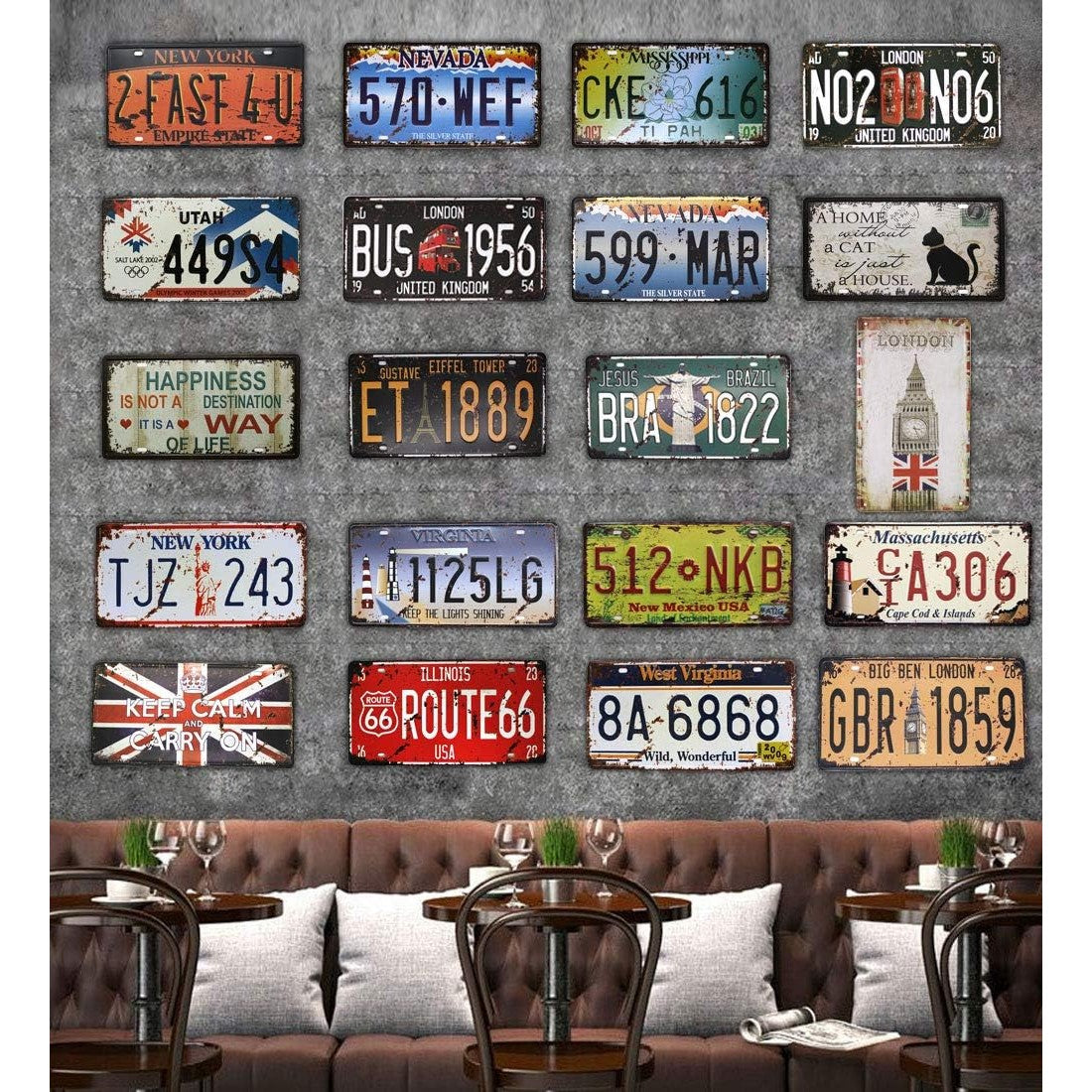 VOT Certified Rio tin sign featuring vibrant printed design on a vintage metal tin for wall decor.
