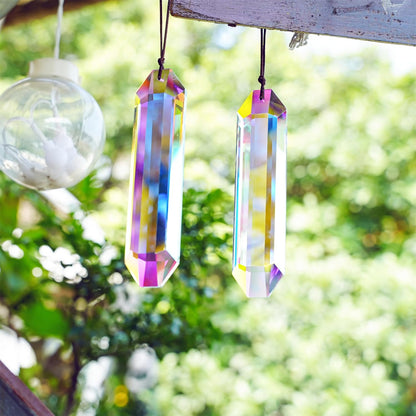 Large 5-inch crystal sun catcher prism by VOT Certified, featuring faceted glass design for colorful light reflection.