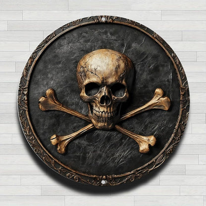 Skull Crossbones Tin Sign