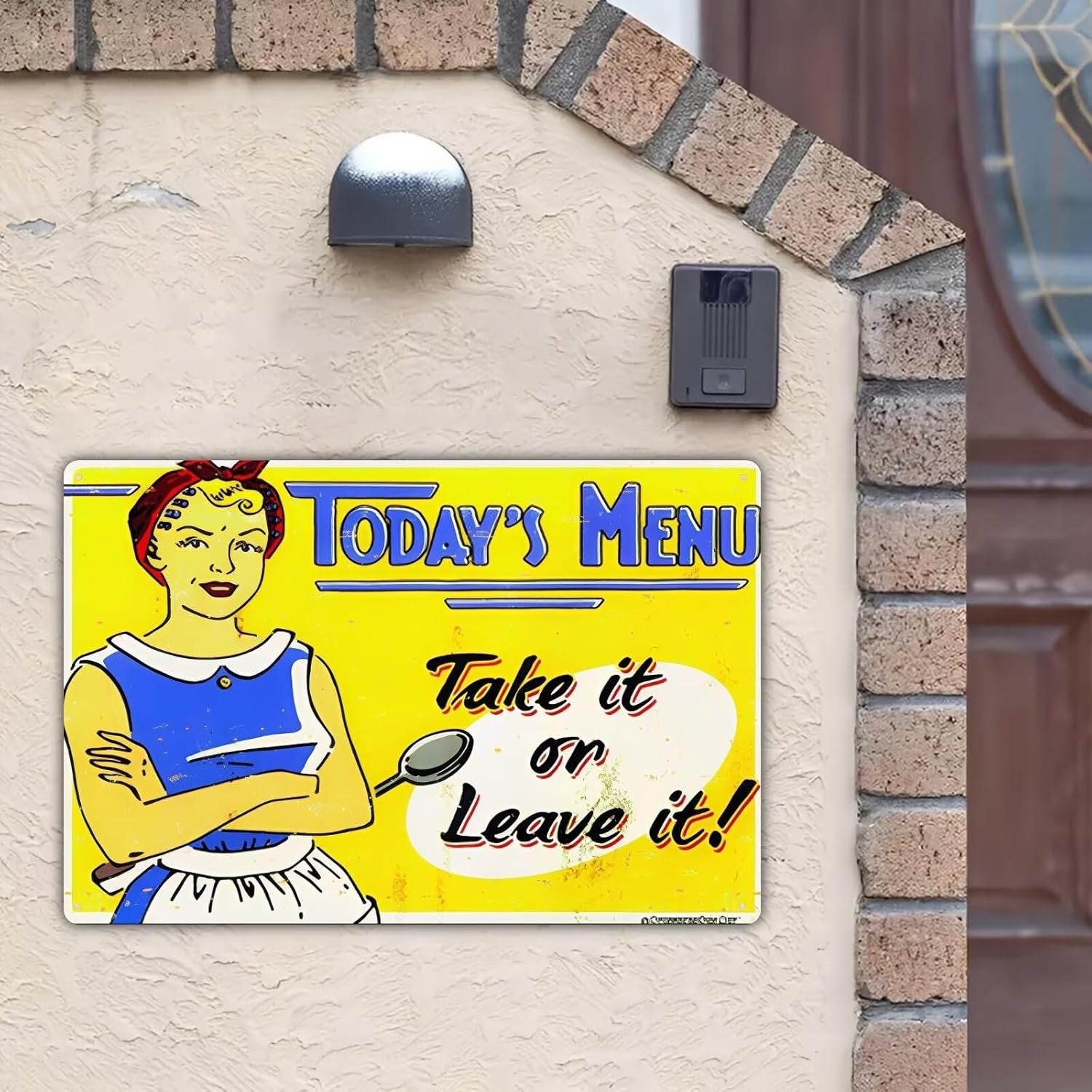 VOT Certified Today's Menu tin sign featuring vintage restaurant design on a white background.