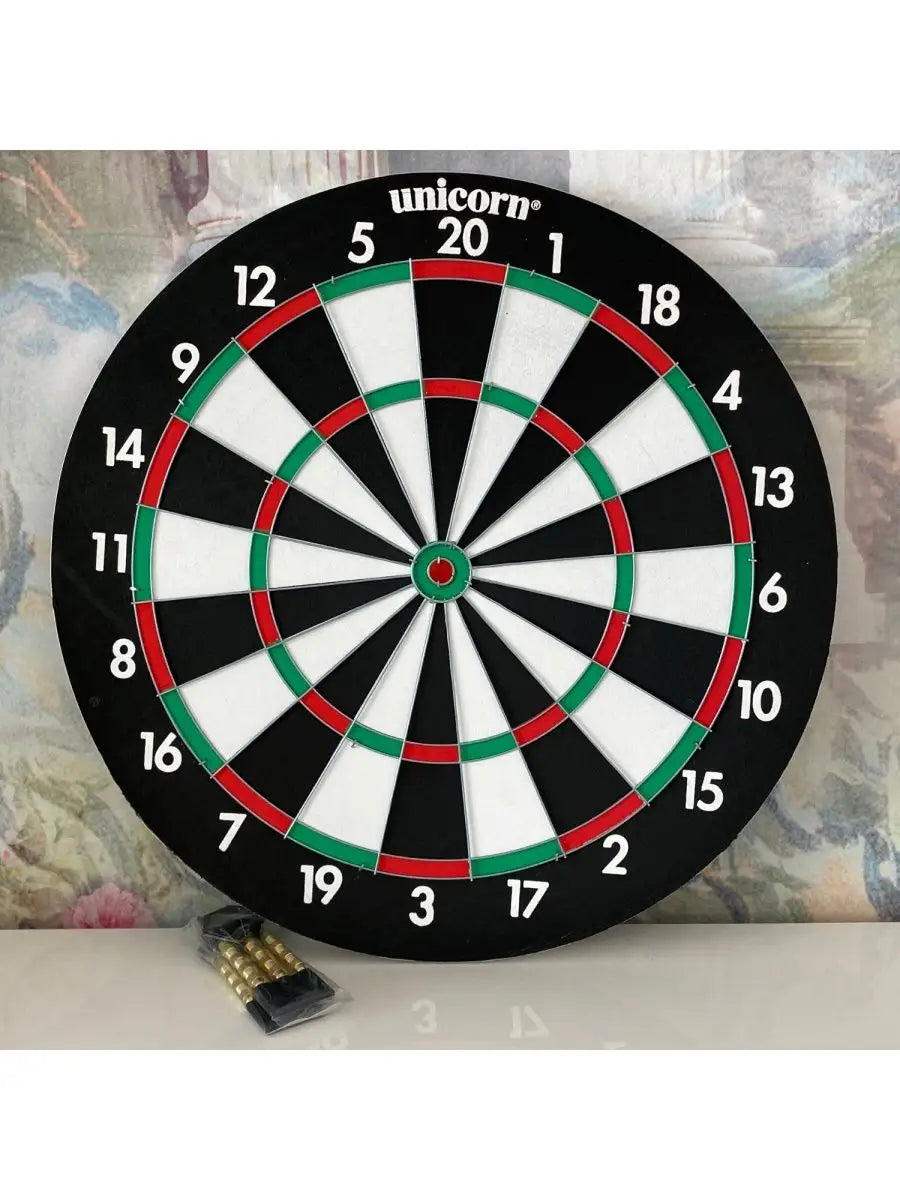 Unicorn XL Darboard 17x3/4 inches, a professional dartboard with vibrant colors and detailed scoring sections.
