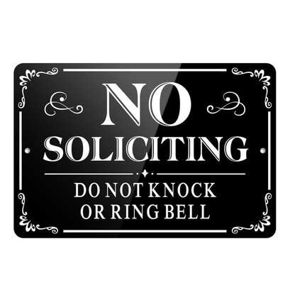 No Soliciting Tin Sign