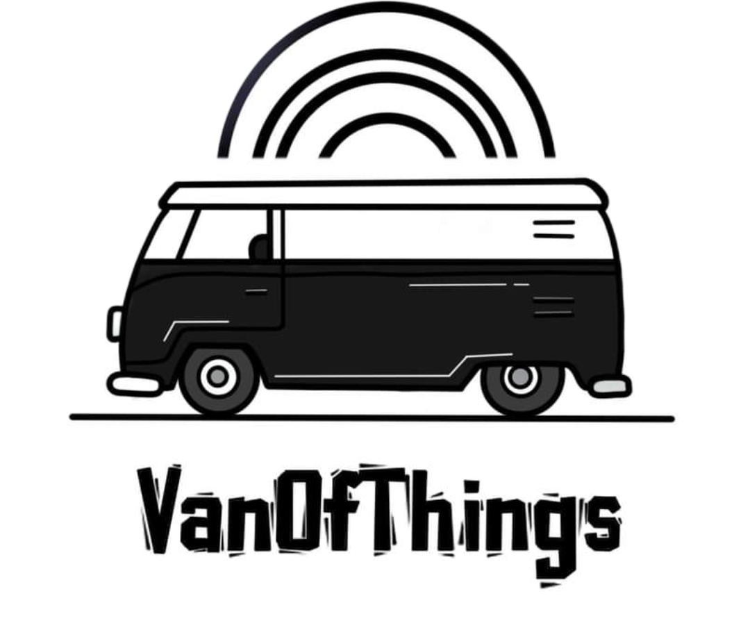 Black and white illustration of a van with 'Van Of Things' text below. Beirut , Lebanon