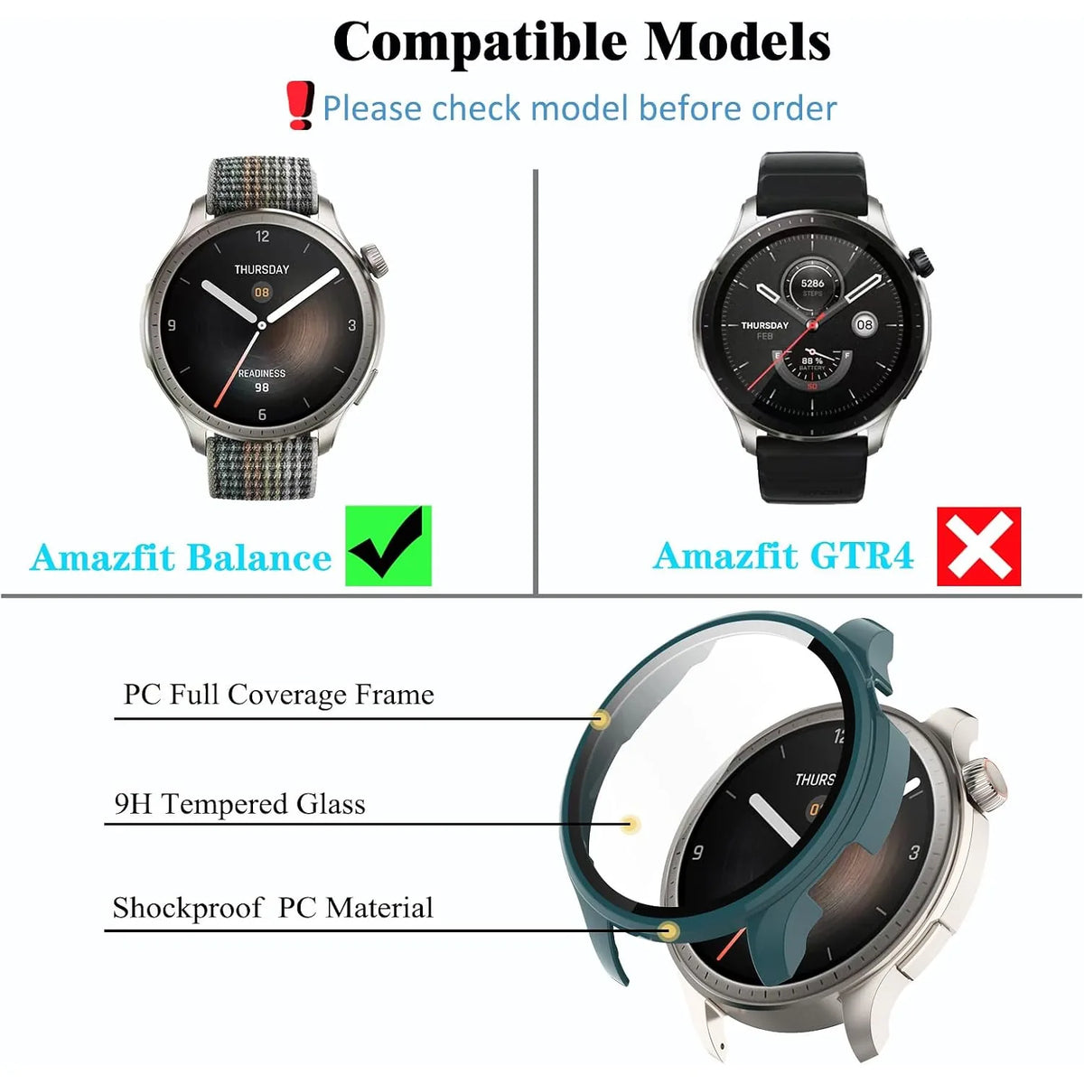 Watch Case - Amazfit Balance - 4 Pack