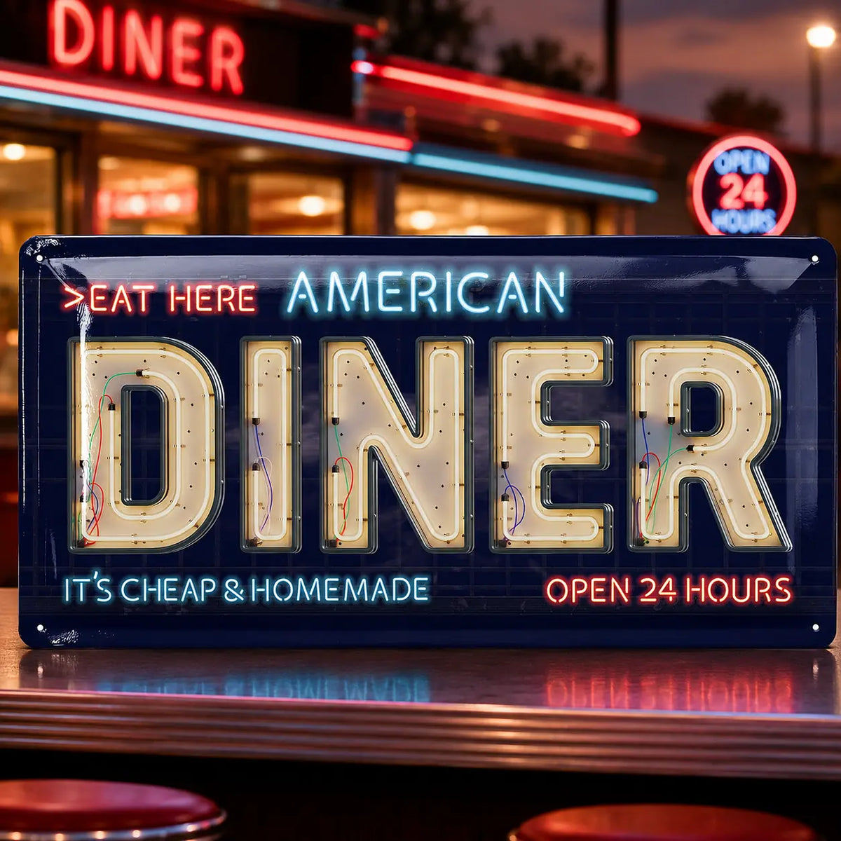 American Diner Tin Sign