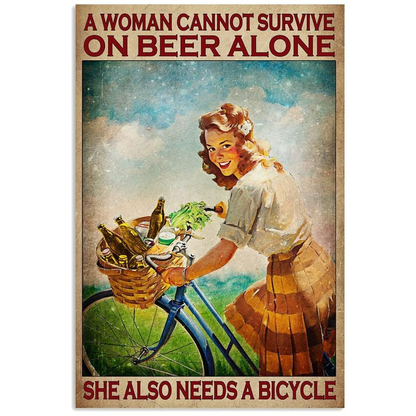 She Needs A Bicycle Tin Sign