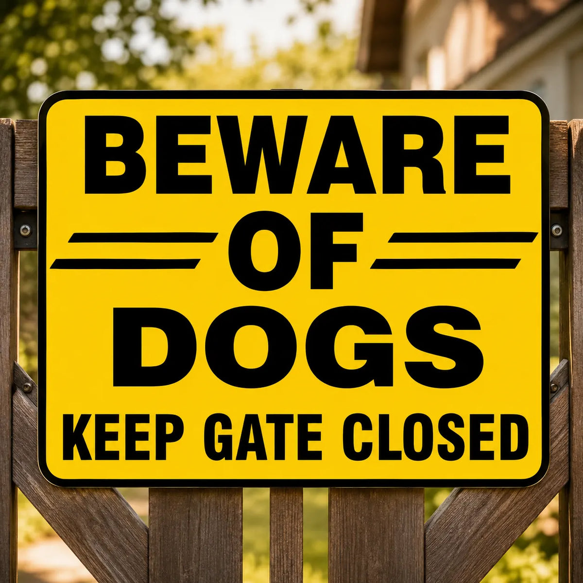 Beware of Dogs - Keep Gate Closed Tin Sign - (30 × 20 cm)