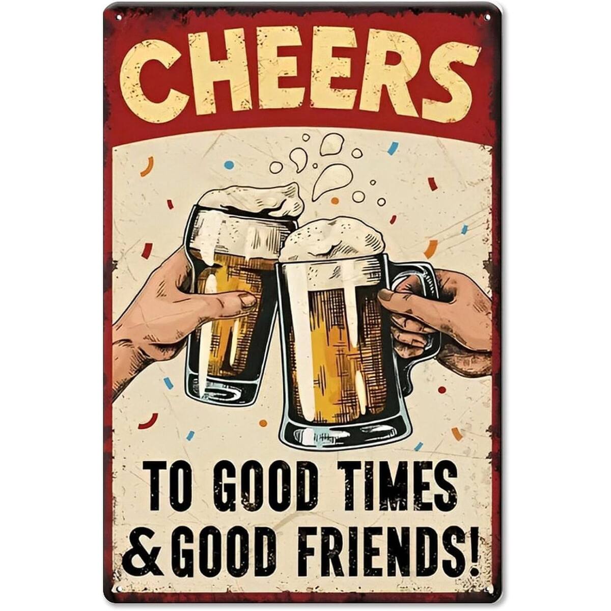 Retro Beer Mugs Tin Sign