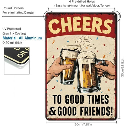Retro Beer Mugs Tin Sign