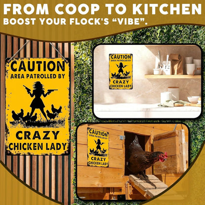 Crazy Chicken Lady Tin Sign