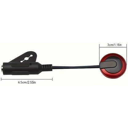 VOT Certified contact microphone piezo pickup attached to guitar strings for amplified sound and signal capturing.