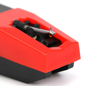 VOT Certified turntable record player cartridge and needle for vintage audio equipment, showing the stylus and cartridge assembly.
