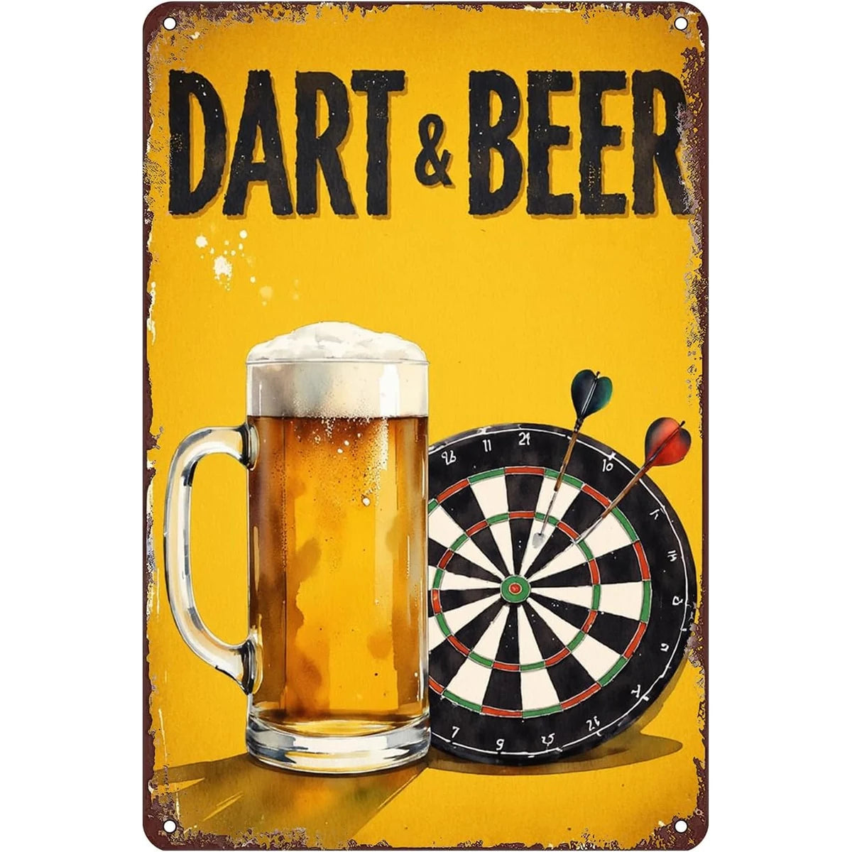 Dart and Beer Tin Sign