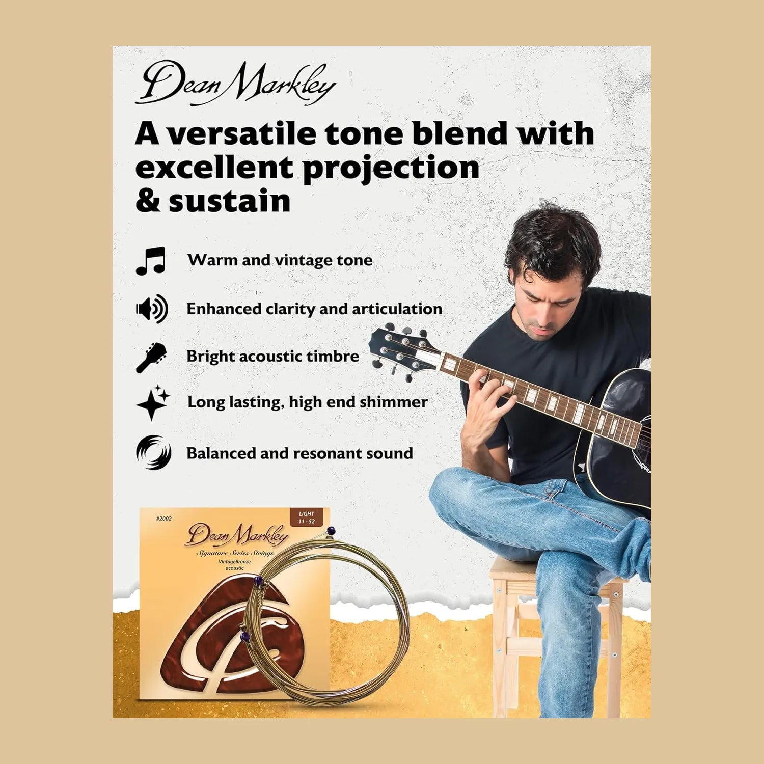 Signature Bronze Acoustic Guitar Strings, 11-52