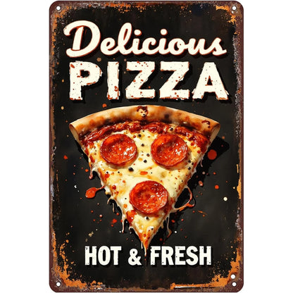 Pizza- Hot & Fresh Tin Sign