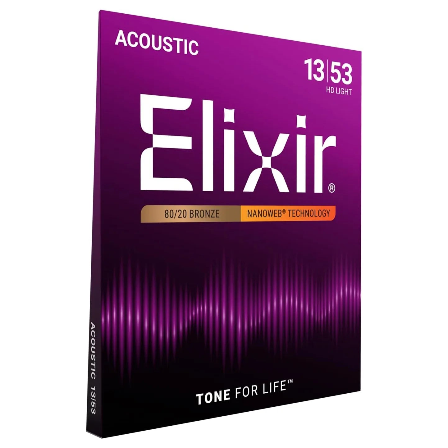 Acoustic Guitar Strings, Bronze with NANOWEB Technology, HD Light 13-53