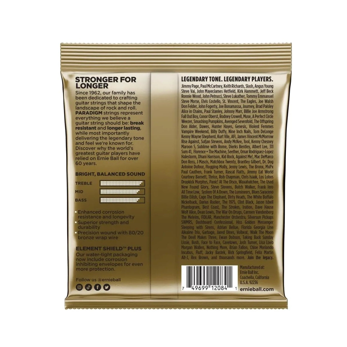 Paradigm Medium 80/20 Bronze Acoustic Guitar Strings, 13-56