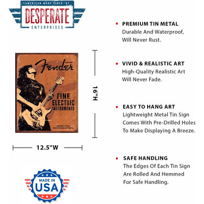 Fender - Rock On Tin Sign